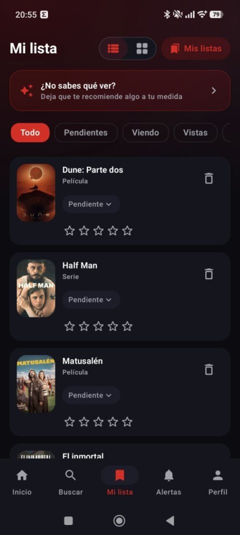 Tu watchlist, en orden